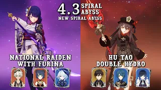 National Raiden With Furina & Hu Tao Double Hydro | Spiral Abyss 4.3 Floor 12 | Genshin Impact