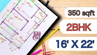 16x22 house plan ।।350sqft house design।।ghar ka naksha।।small house