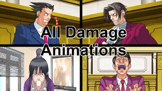 Ace Attorney Trilogy - All Damage/Shocked Animations