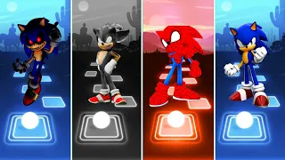 Sonic exe 🆚 Dark Sonic 🆚 Spiderman Sonic 🆚 Sonic The Hedgehog | Sonic Tiles Hop EDM Rush