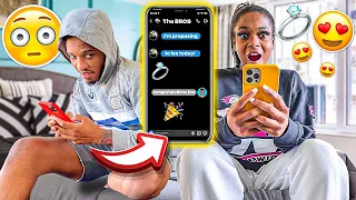 Texting The BROS “IM PROPOSING TODAY” 💍 To See How My GIRLFRIEND REACTS!  *CUTE REACTION*