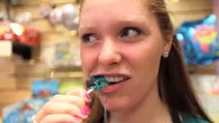 Eating a cricket lollipop