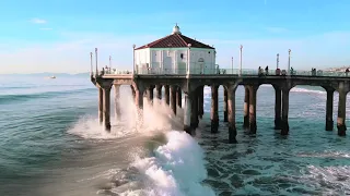 Manhattan Beach Pier with music by Pink Floyd "Shine On You Crazy Diamond (Pts. 5-9) in beautiful 4k