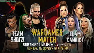 WWE NXT War Games 2020 Team Shotzi vs Team Candice War Games Match Official Match Card V1