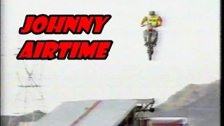 Johnny Airtime attempts thrilling motorcycle jump over moving semi-truck