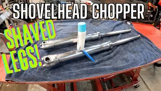 Shovelhead Chopper: Shaving Harley-Davidson fork legs!