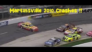 NASCAR - ALL CRASHES - 2010 Goody's Fast Pain Relief 500 at Martinsville Speedway