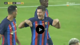 Lewandowski First Goal For Barca Vs Pumas