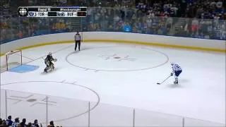 Paul Ranger's Ridiculous Punt Trick Shot in Shootout - Maple Leafs vs Sabres - 09/21/13 HD