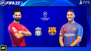 FIFA 22 PS5 | Liverpool Vs Barcelona | Ft. Kounde, Nunez | Champions League 2022/23| 4k Gameplay