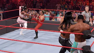 WWE 2K22 RAW BIANCA BELAIR AND MONTEZ FORD VS RHEA RIPLEY AND DAMIEN PRIEST