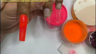 Acrylic Neon Colors powder | Nails Art Tutorial