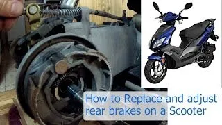 How to replace and adjust the rear brakes on a 150 or 50 cc GY6 Chinese scooter