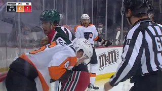 Michael McLeod Drops The Gloves With Travis Sanheim