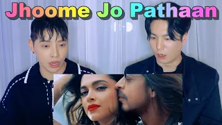 Korean singers' reactions to the wild Indian music video🦁Jhoome Jo Pathaan Song