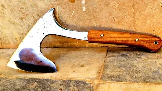 Making a tomahawk axe from rusty bricks making tool#bk restoration