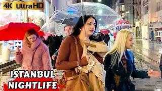 Rainy Nightlife in Ramadan Sirkeci Taksim Istiklal Istanbul 2024 Türkiye Walking Tour Tourist Guide