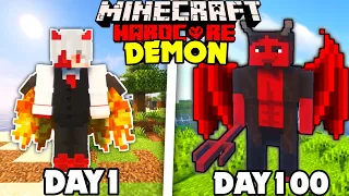 I Survived 100 Days as DEMON 👿 in Hardcore Minecraft (Hindi)