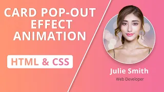 Card Pop-Out Effect Animation using HTML and CSS | Step By Step Tutorial For Beginners
