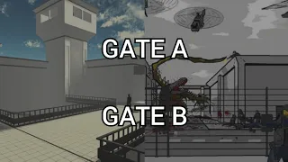 SCP exits the facility at Gate A and Gate B