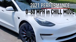 0-60 in CHILL Mode - Tesla Model 3 Performance