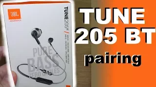 How to pair JBL TUNE 205 BT pure bass - bluetooth headphones with your phone