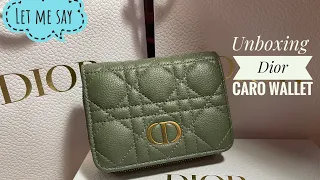 รีวิว Dior Caro Compact Zipped Wallet in Cedar Green กระเป๋าสตางค์ใบสั้น | Unboxing Review