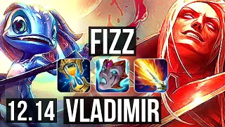 FIZZ vs VLAD (MID) | 12/0/9, 67% winrate, Legendary, 400+ games | KR Master | 12.14