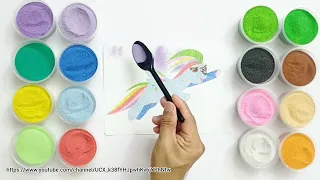 Rainbow Dash Unicorn tô màu tranh cát | Sand coloring #tomau #tomautranhcat #sandcoloring #taptomau