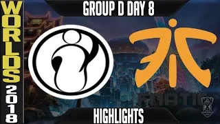 IG vs FNC Highlights | Worlds 2018 Group D Day 8 | Invictus Gaming(LPL) vs Fnatic(EULCS)