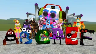 NEW NIGHTMARE LETTERS FROM ALPHABET LORE VS ALL FNAF SECURITY BREACH ANIMATRONICS In Garry's Mod!