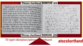 Pitmanshorthand,Exercise-25,dictation 70 wpm