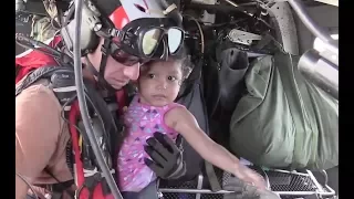 Kids Airlifted To Safety In Houston, Texas