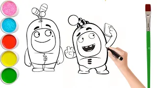 How to draw Oddbods Bubbles, Newt for Kids | Drawing, Coloring, Painting Oddbods| Satisfying art