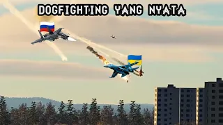 Sangat menegangkan, Dogfighting Su-27 Ukraina Vs Jet Tempur Rusia