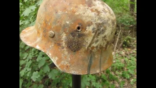 Немецкая каска  М40. Лучшая находка сезона 2019 г.Stahlhelm.best find of the season