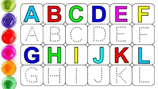 A to Z Alphabets, collection for writing along dotted lines, 12345, ABCD, A to Z Alphabets for kids