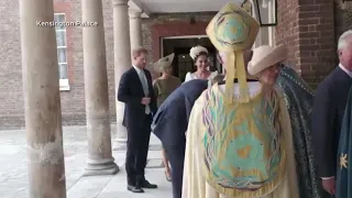 Royal Family Arrives To Christening of Prince Louis