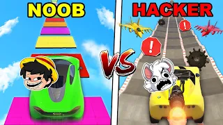 MEGA RAMPA Noob VS Pro VS Hacker 😱💥 MEGA RAMPA 99.99% IMPOSIBLE - GTA 5 con los panas