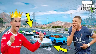 RONALDO VE MBAPPE PAHALI SÜPER ARABALARLA YARIŞIYOR!(MBAPPE AĞLADI!) - GTA 5