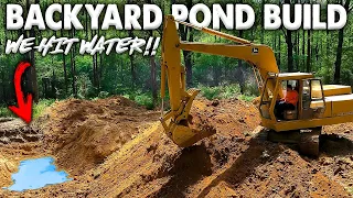 Digging My Dream Backyard Pond!! It's HUGE! We Hit Water 💦 DEEP!!