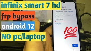 infinix smart 7 hd frp bypass android 12 easy method without pclaptop | infinix frp bypass easy way