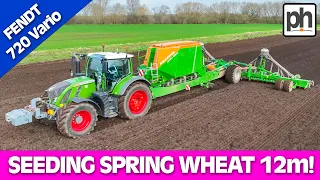 Fendt 720 Vario Tractor with 12m Amazone Citan Seeder #SpringWheat #FendtTractor