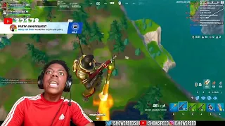 IShowSpeed Tries Rocket Riding In Fortnite
