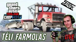 GTA 5 - 156.Rész (Téli Lóvé Farmolás! Roncstelep & Cayo) - Stark LIVE