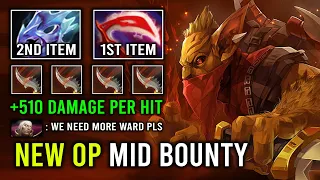 NEW OP MID BH +510 Damage Per Hit 2nd Item Desolator + Moon Shard Invisible Gank Dota 2