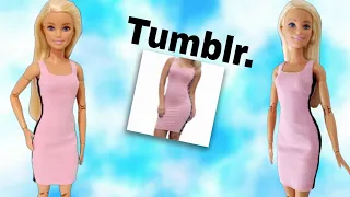 Vestido Tumblr Para Barbie | Como Fazer Roupas Para Bonecas | DIY