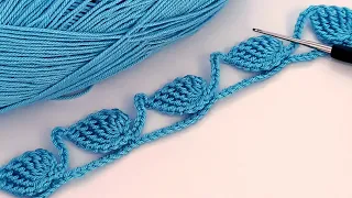 God, how beautiful! Just 1 line so simple stitch! leaf crochet pattern