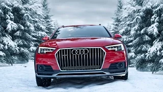 2017 Audi A4 Allroad 2.0TDI quattro in snowy forests in Tatra Mountains