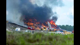 Jacksonville Fire Rescue Department responds to a fire at a landfill that goes 2nd alarm